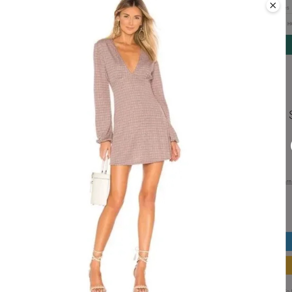 Free People Selin Houndstooth Mini Dress EUC